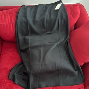 NWT a new day Elegant Black Satin Skirt size large